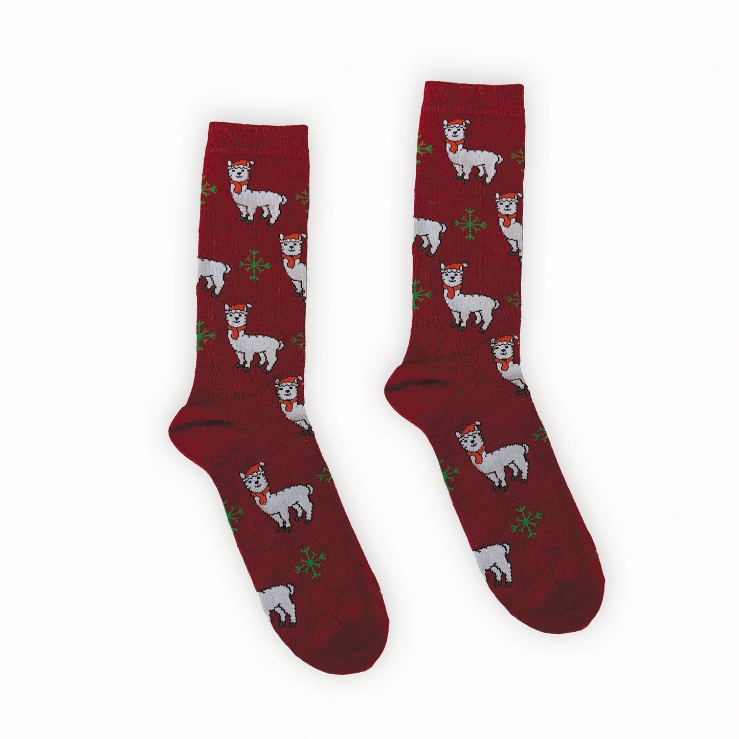Alpaca Socks - Festive Alpaca - Red