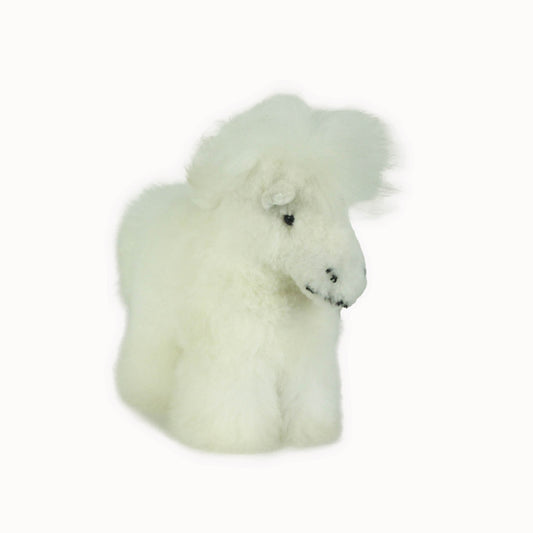 Alpaca Fleece White Horse 8.5"