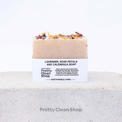 Artisanal Soap Bar Lavender, Rose Petals and Calendula