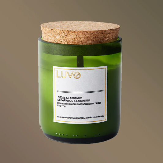 Wooden Wick & Coconut Wax Candle - Cedarwood & Labdanum | prettycleanshop.myshopify.com