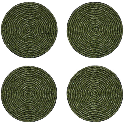 Hand Beaded Coasters - Set of 4