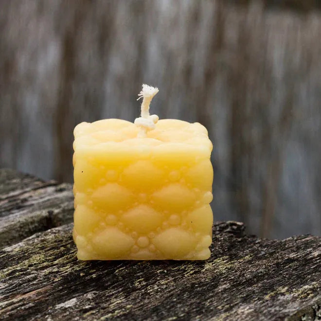 Beeswax Candle - Beaded Pillow - Square - Cube | prettycleanshop