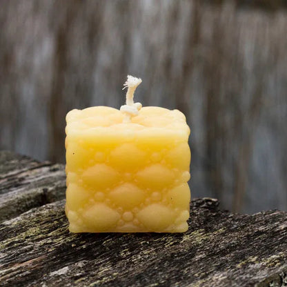 Beeswax Candle - Beaded Pillow - Square - Cube | prettycleanshop