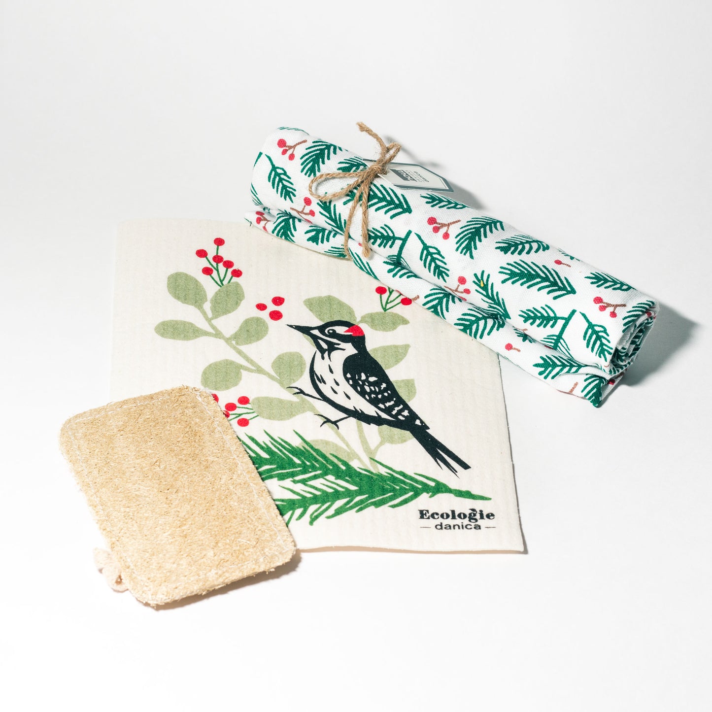 Holiday Clean Kitchen Gift Set / Forest Woodpecker