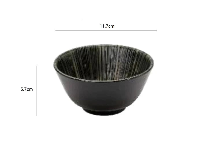 [EI] Mino Yaki Qian  Black Lines Small Bowl