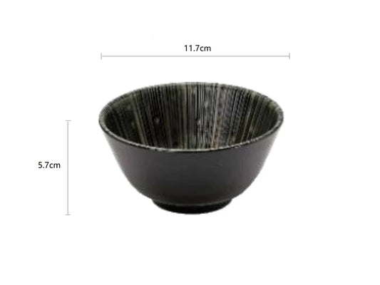 [EI] Mino Yaki Qian  Black Lines Small Bowl