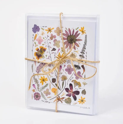 Assorted Pressed Botanical Note Cards - Box of 8