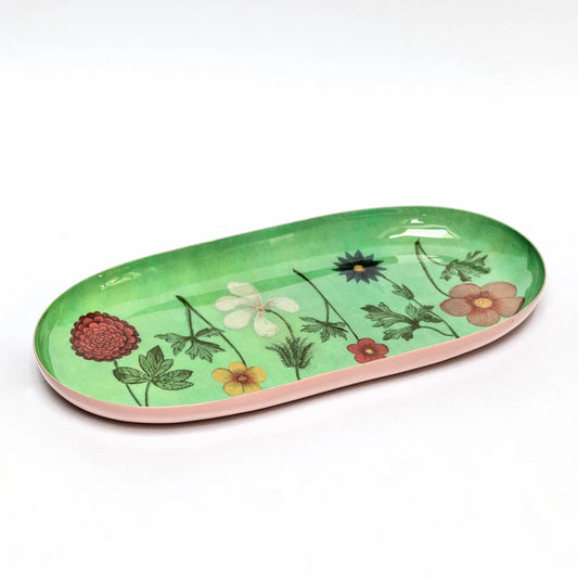 Oval Enamel Tray - Festival of Flowers