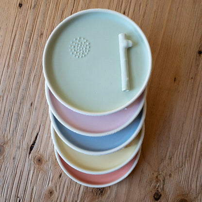 Ceramic Rolling Tray with Pipe - Forest Set - Coral