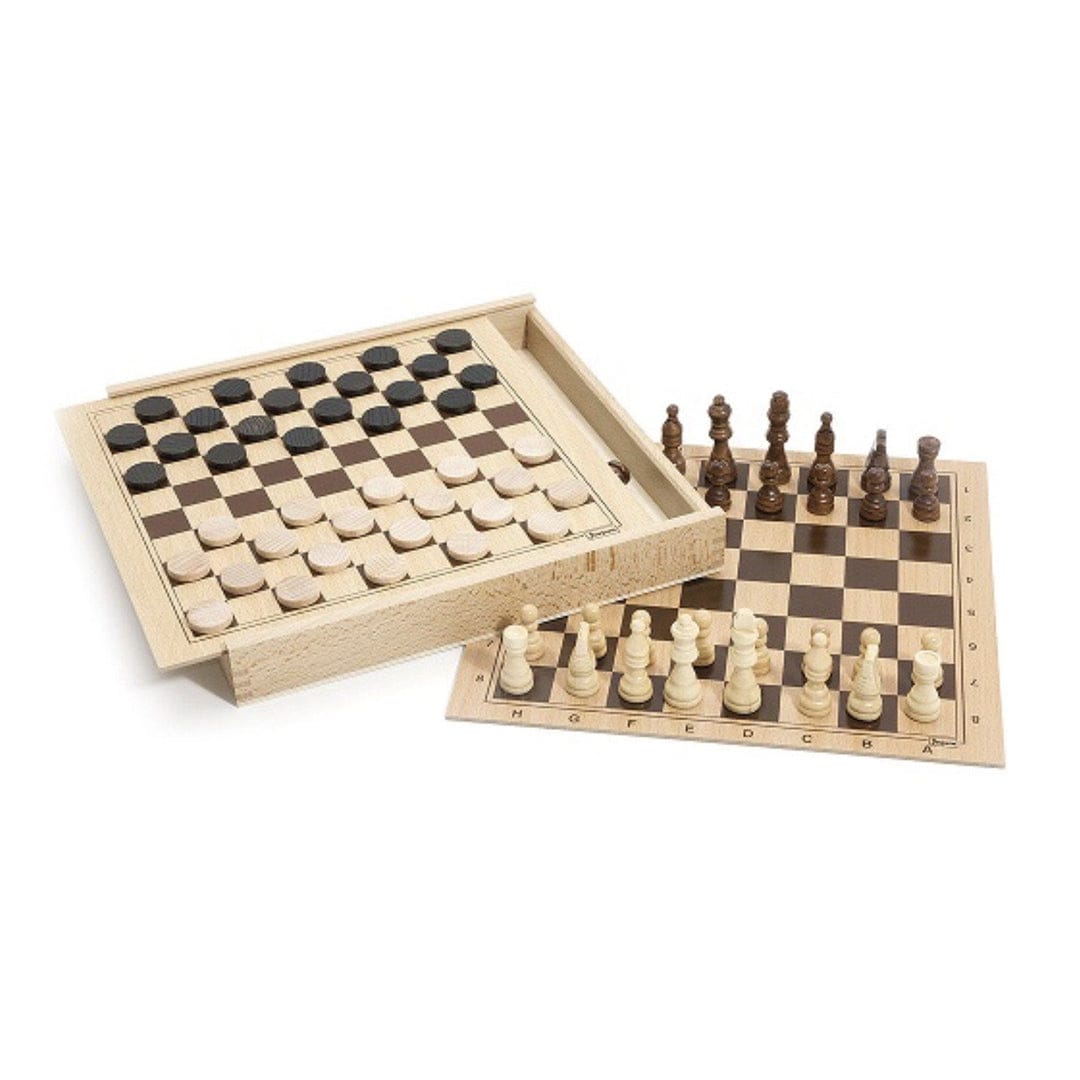 Chess and Checkers Wooden Game-Dexterity Games-Pretty Clean Shop