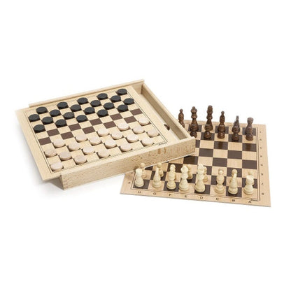 Chess and Checkers Wooden Game-Dexterity Games-Pretty Clean Shop