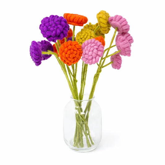 Felted Wool Chrysanthemum Stem