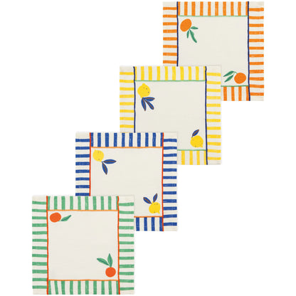 Cocktail Napkins Citrus Burst - Set of 4 Assorted