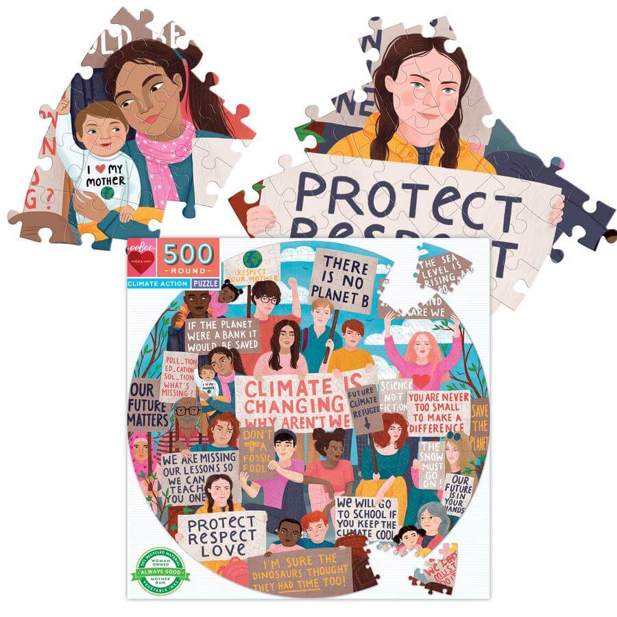Climate Action 500 Piece Round Puzzle by eeBoo