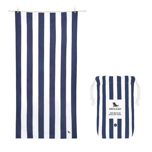 Dock & Bay Quick Dry Towels - Cabana Navy - Large