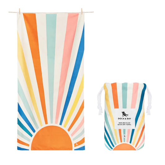 Dock & Bay Quick Dry Towels - Stripes Go Wild: Rising Sun - Large