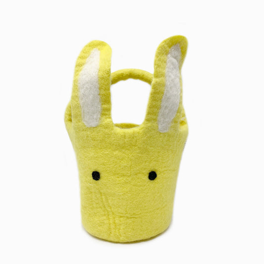 Felted Basket - Yellow Bunny