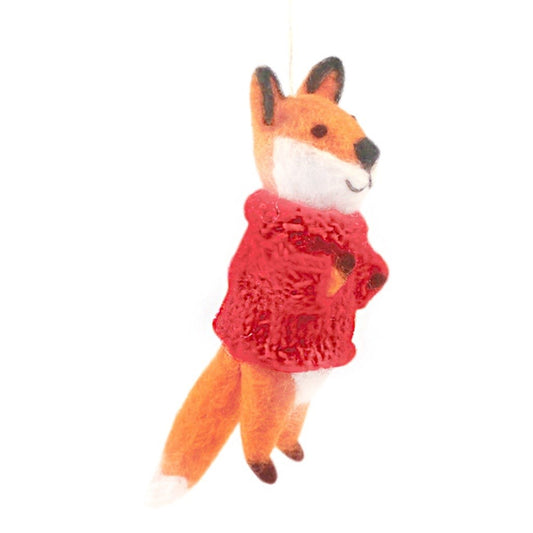 Fox w/ Red Sweater Ornament