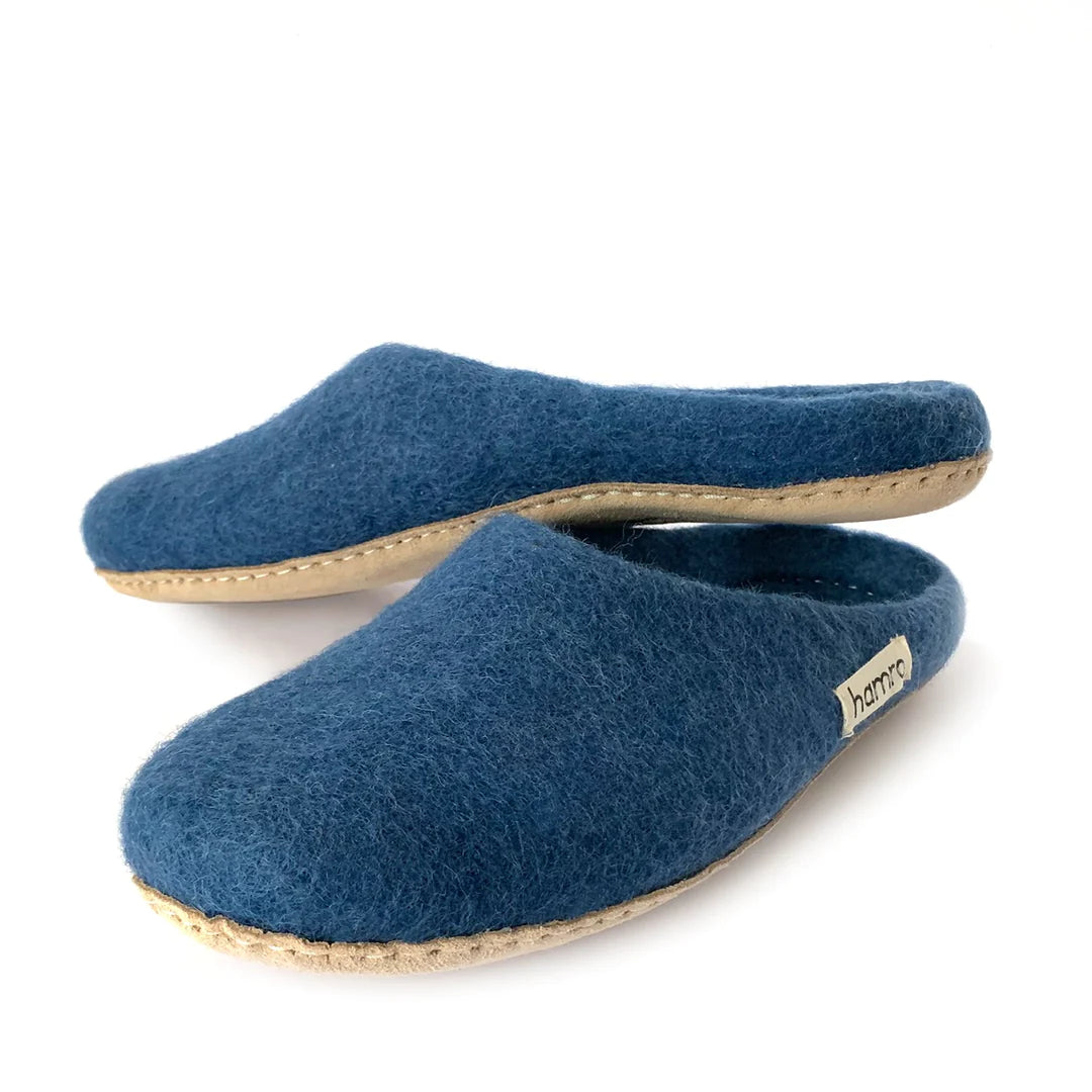 Wool Slippers - Azure