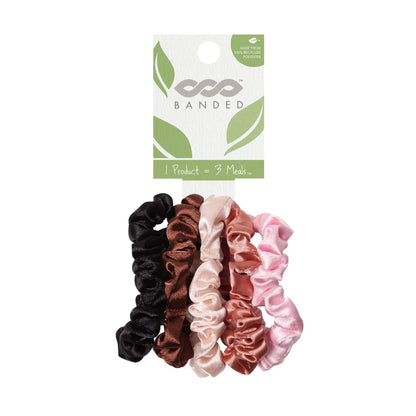 Eco Skinny Satin Scrunchies by Banded - 5 pack