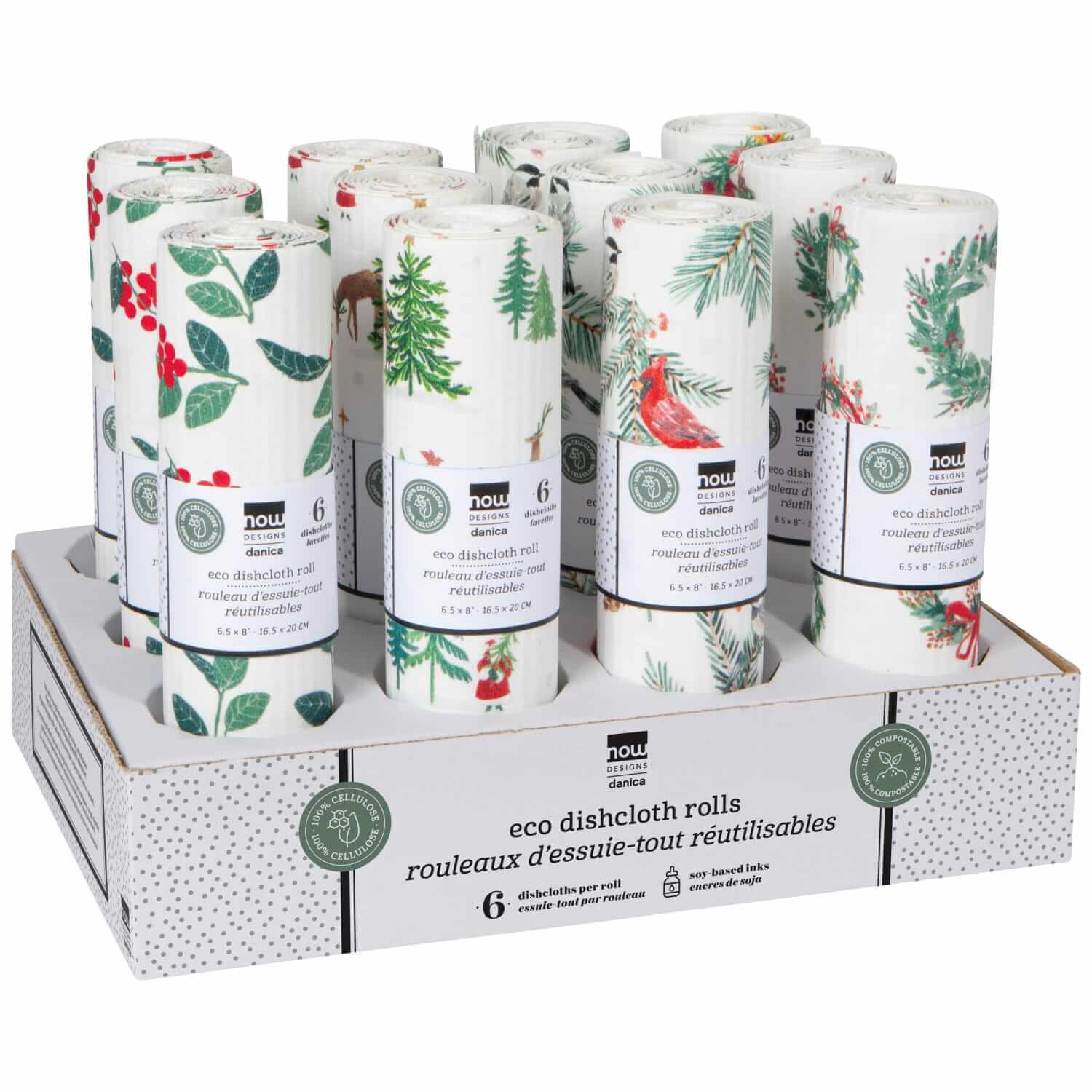 Reusable Eco Dishcloth Roll - Winter Wonders Christmas-Pretty Clean Shop