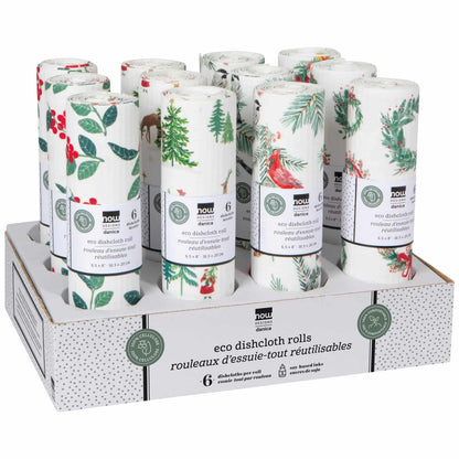 Reusable Eco Dishcloth Roll - Winter Wonders Christmas-Pretty Clean Shop
