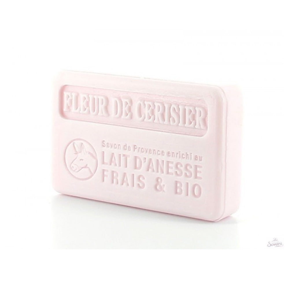 Marseille Soap Bar for Skin with Organic Donkey Milk - Cherry Flower