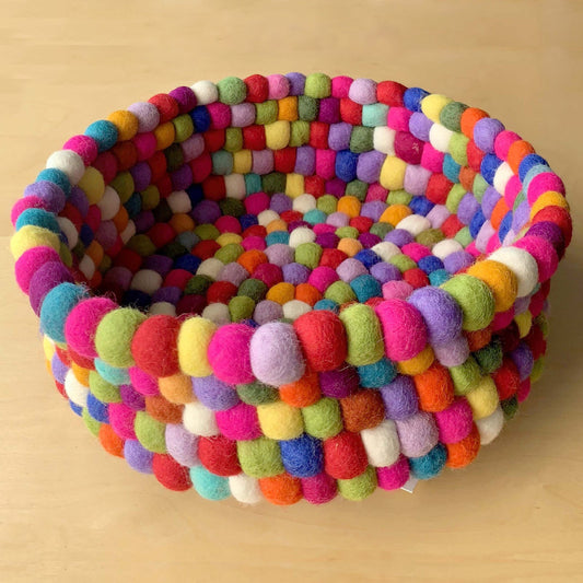 Multi-Colour Felted Ball Basket