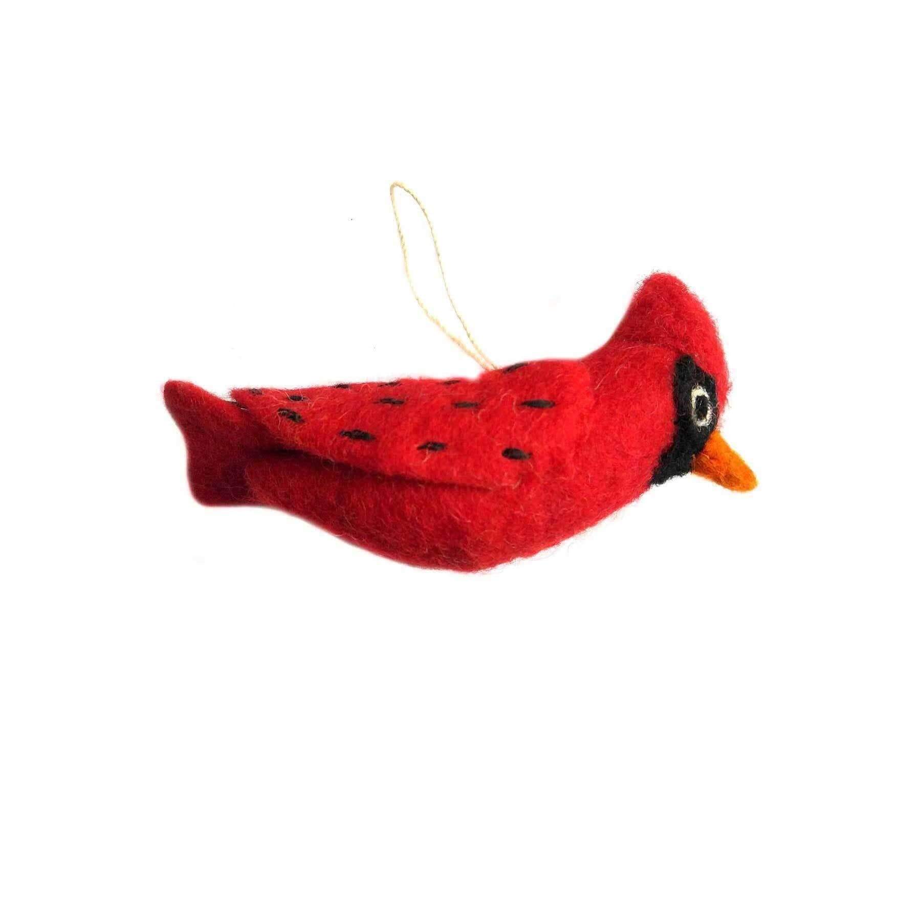 Felted Cardinal Ornament-Holiday Ornaments-Pretty Clean Shop