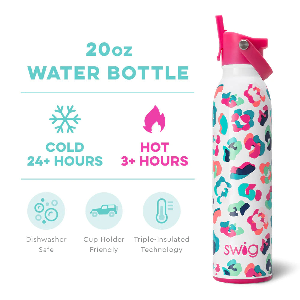 Flip Sip Water Bottle (20oz) - Party Animal - Swig Life