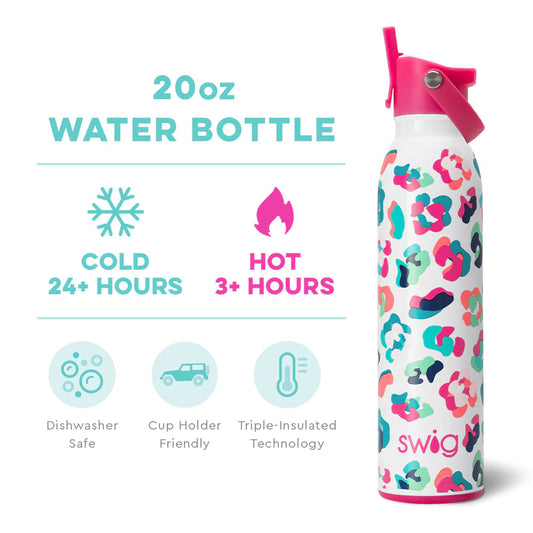 Flip Sip Water Bottle (20oz) - Party Animal - Swig Life