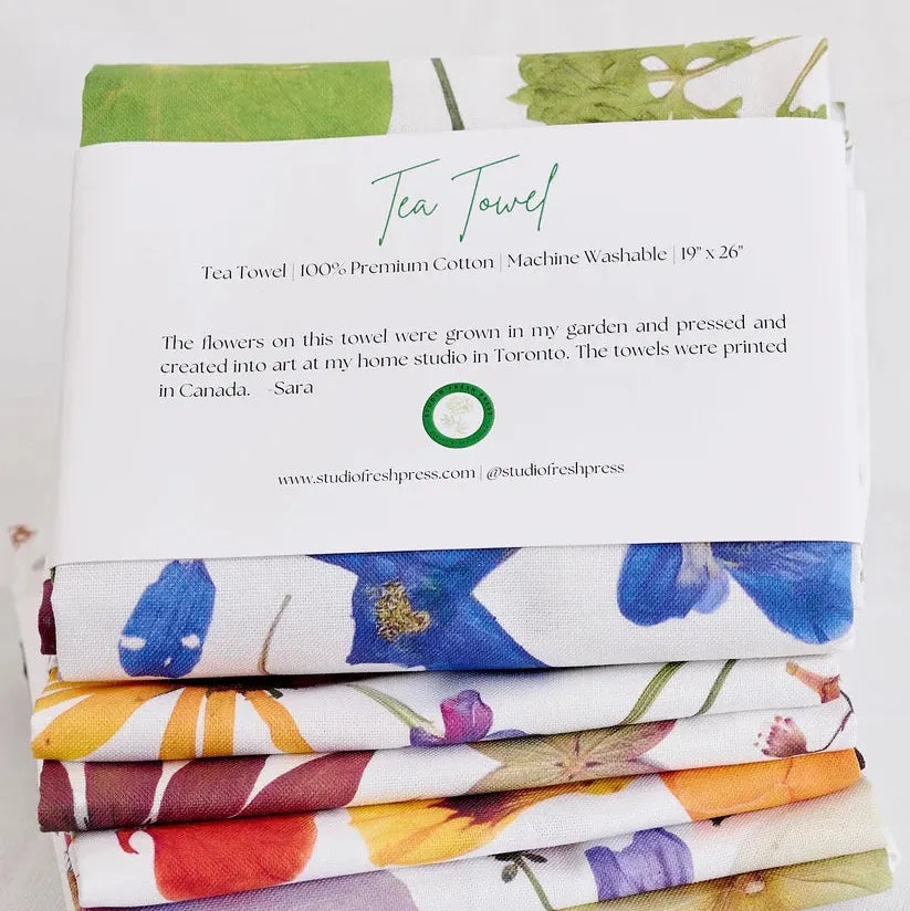 Pressed Botanical Cotton Tea Towels