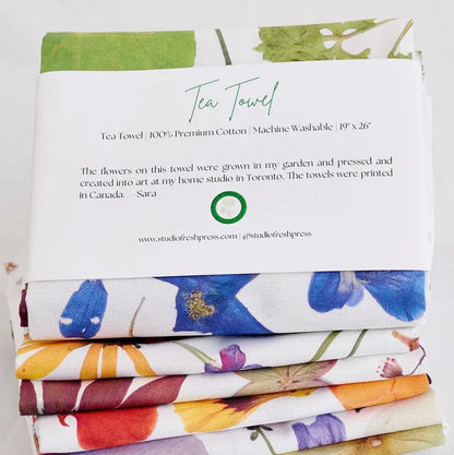 Pressed Botanical Cotton Tea Towels