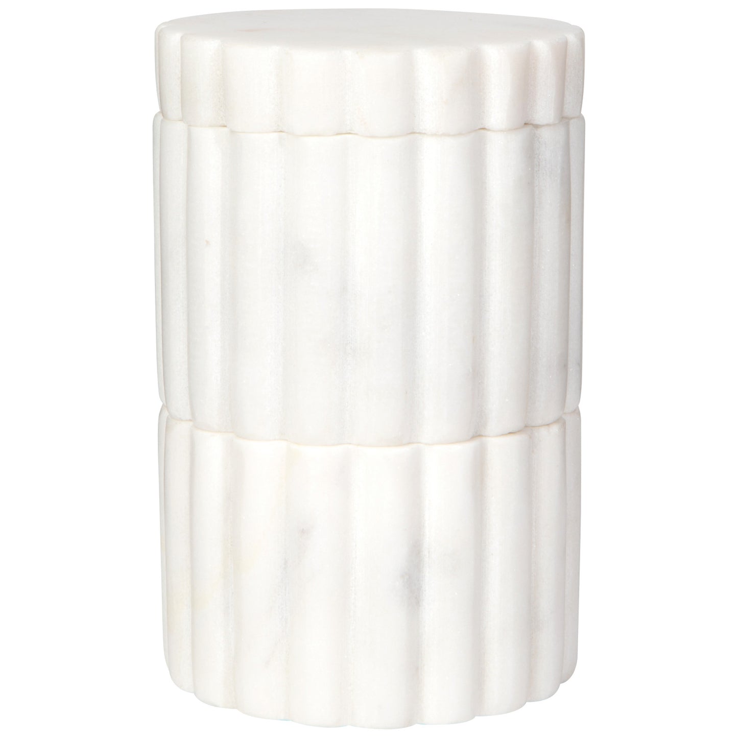Fluted Marble Salt Cellar White