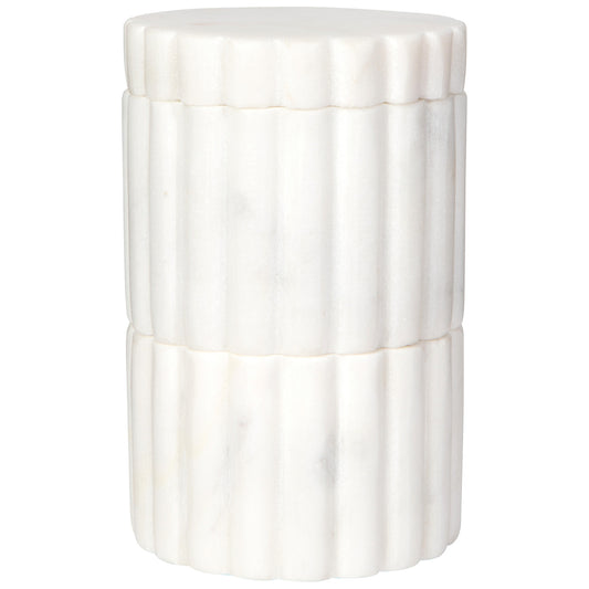 Fluted Marble Salt Cellar White