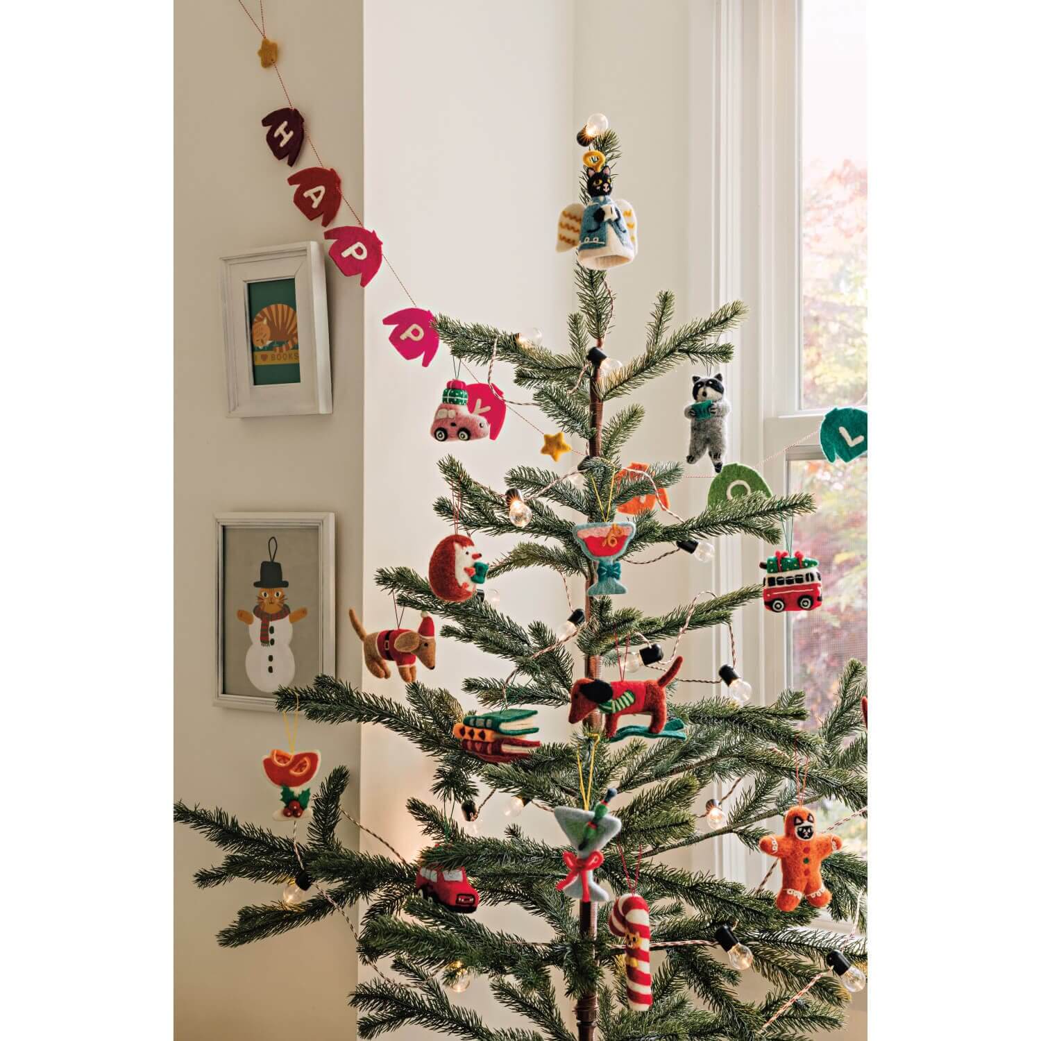 Felted Wool Garland - Happy Holidays-Home-Pretty Clean Shop