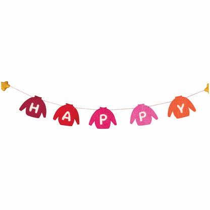 Felted Wool Garland - Happy Holidays-Home-Pretty Clean Shop
