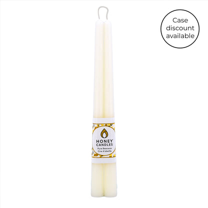 Beeswax Taper Candles (pack of 2) by Honey Candles - 12 inches