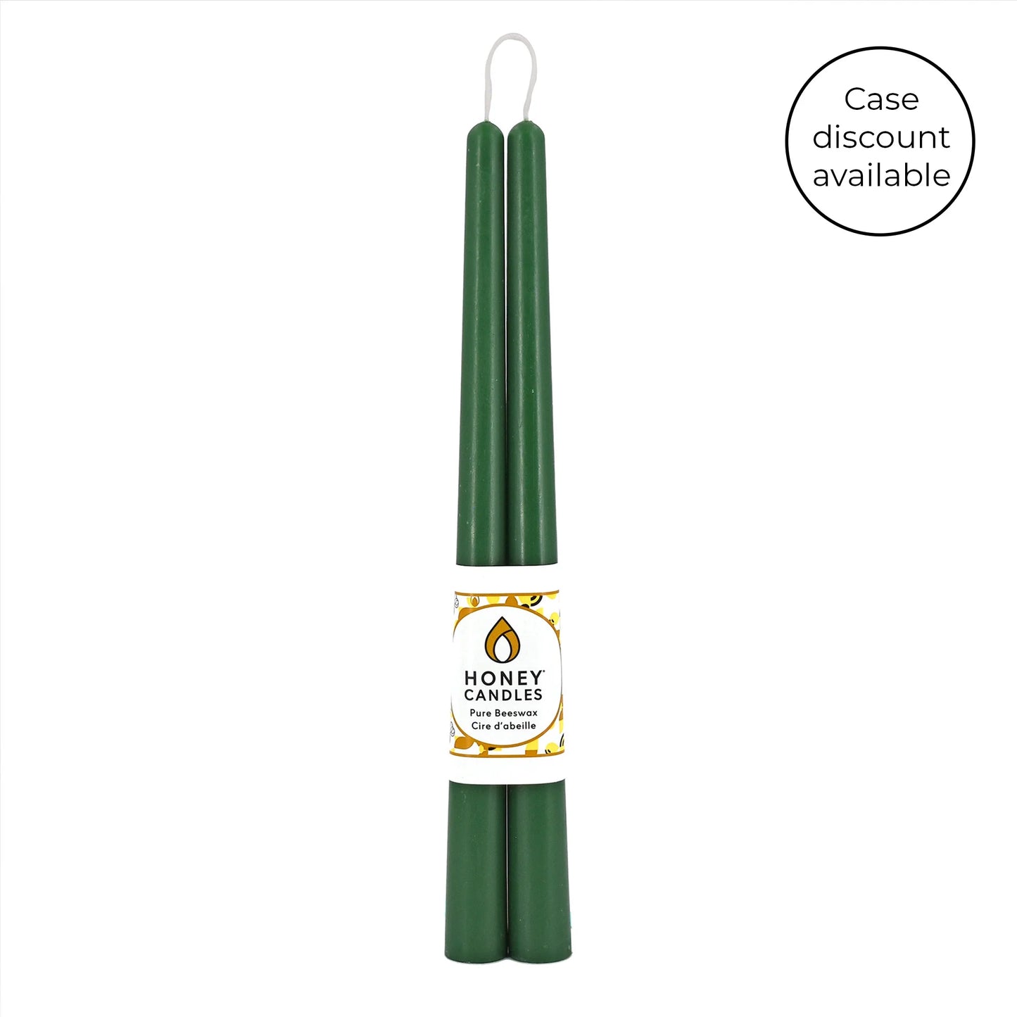 Beeswax Taper Candles (pack of 2) by Honey Candles - 12 inches