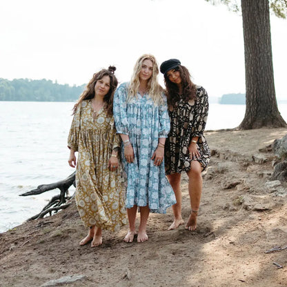 Mira Midi Dress - Blue Jodhpur | prettycleanshop