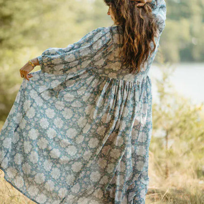 Mira Midi Dress - Blue Jodhpur | prettycleanshop
