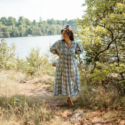Mira Midi Dress - Blue Jodhpur | prettycleanshop
