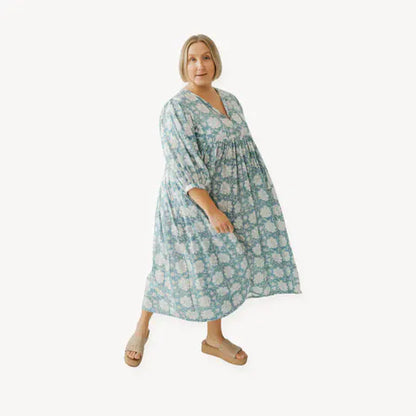 Mira Midi Dress - Blue Jodhpur | prettycleanshop