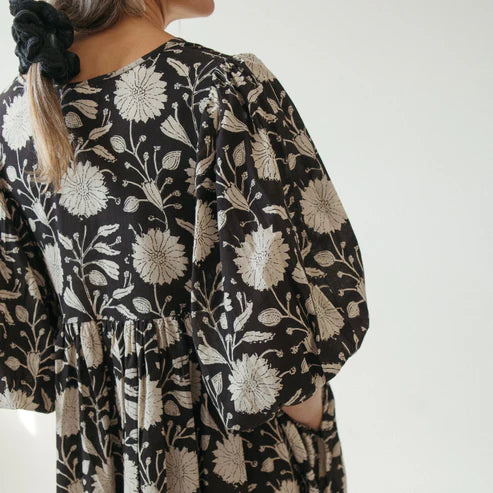 Mira Midi Dress - Night Flower