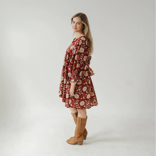 Mira Mini Dress - Anala Red | prettycleanshop.myshopify.com