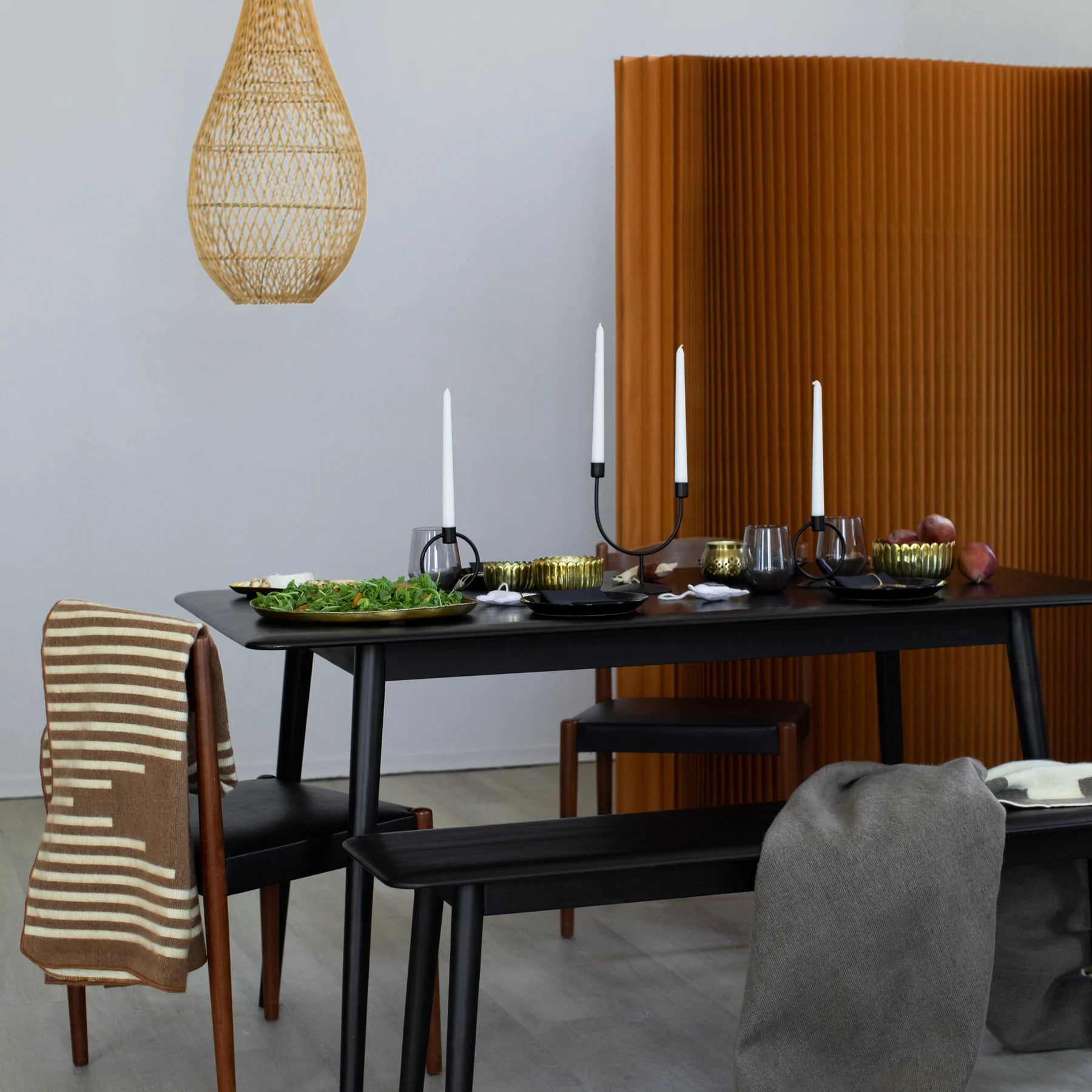 Iron Candle Holder - Asymmetrical - Black