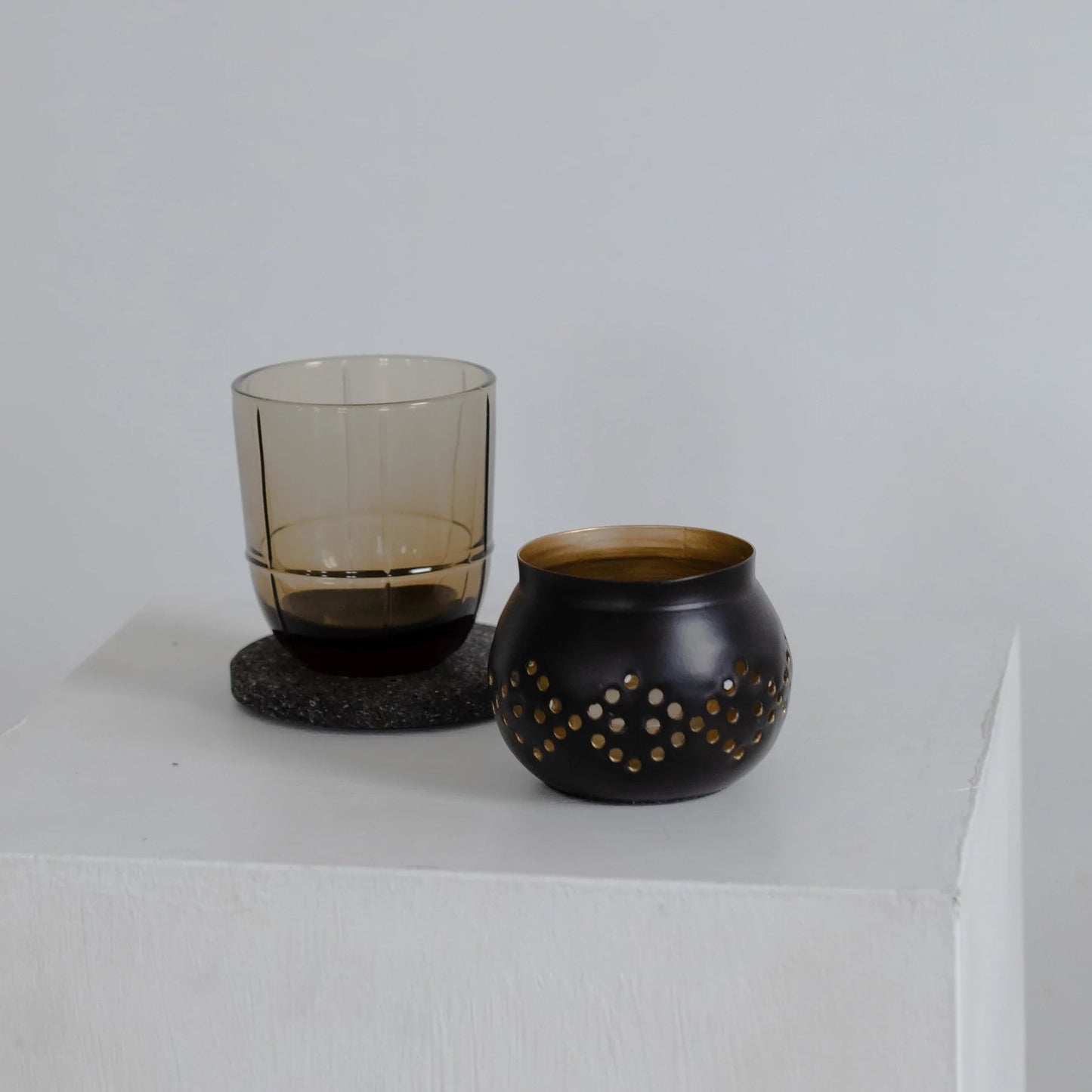 Iron Solstice Votive Holder - Black