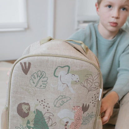 Kids Linen Backpack Jungle Cats by SoYoung