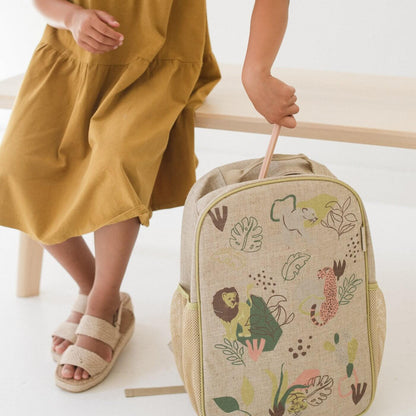 Kids Linen Backpack Jungle Cats by SoYoung