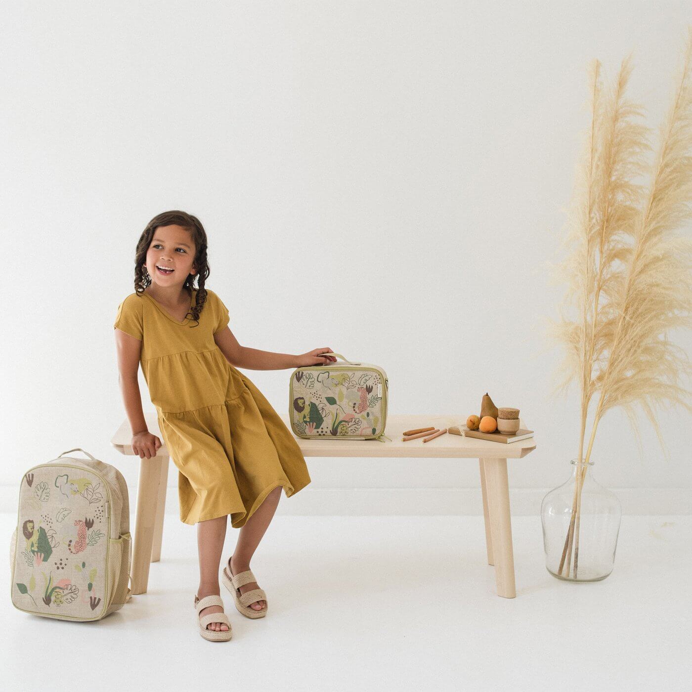 Kids Linen Backpack Jungle Cats by SoYoung